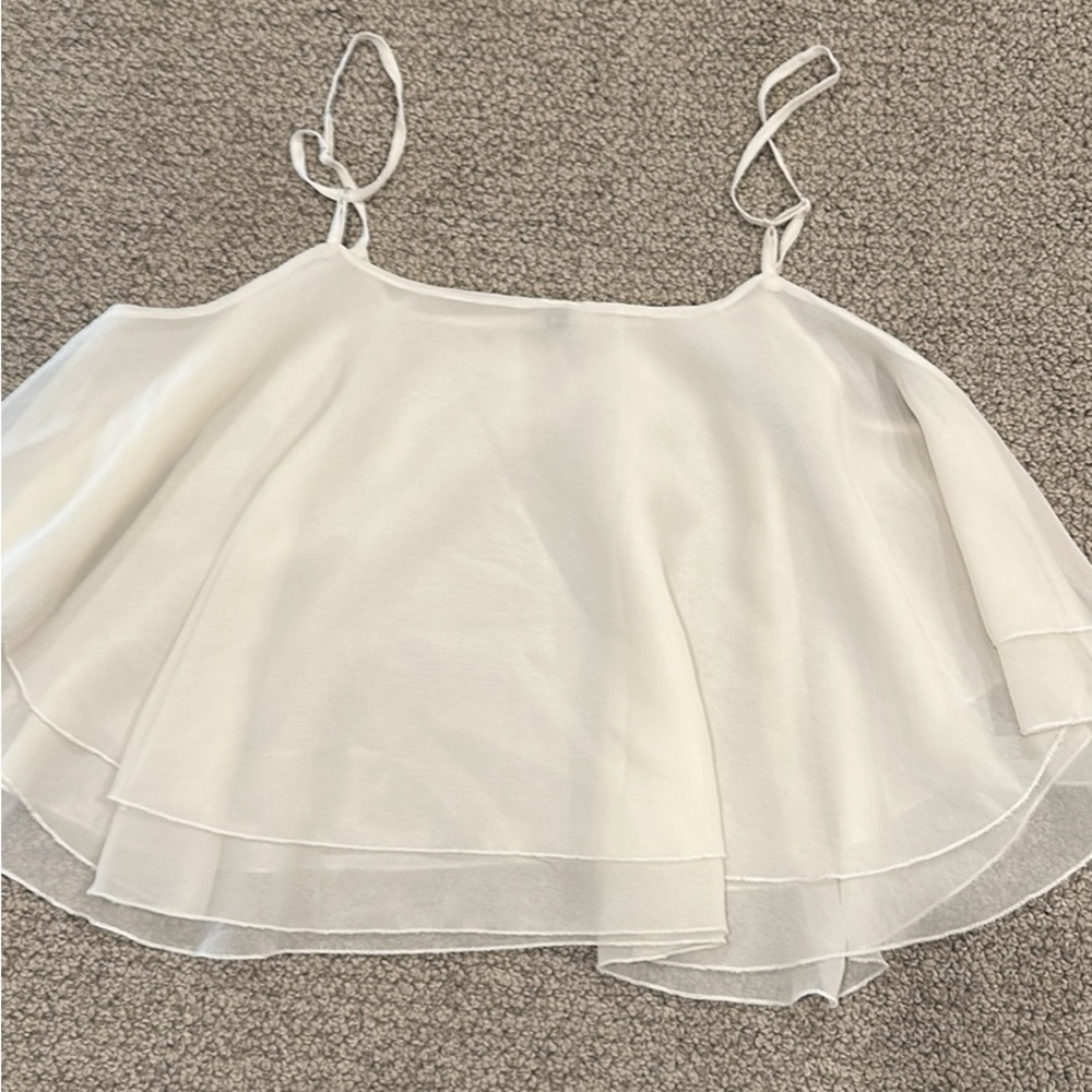 Flaring white top size Large